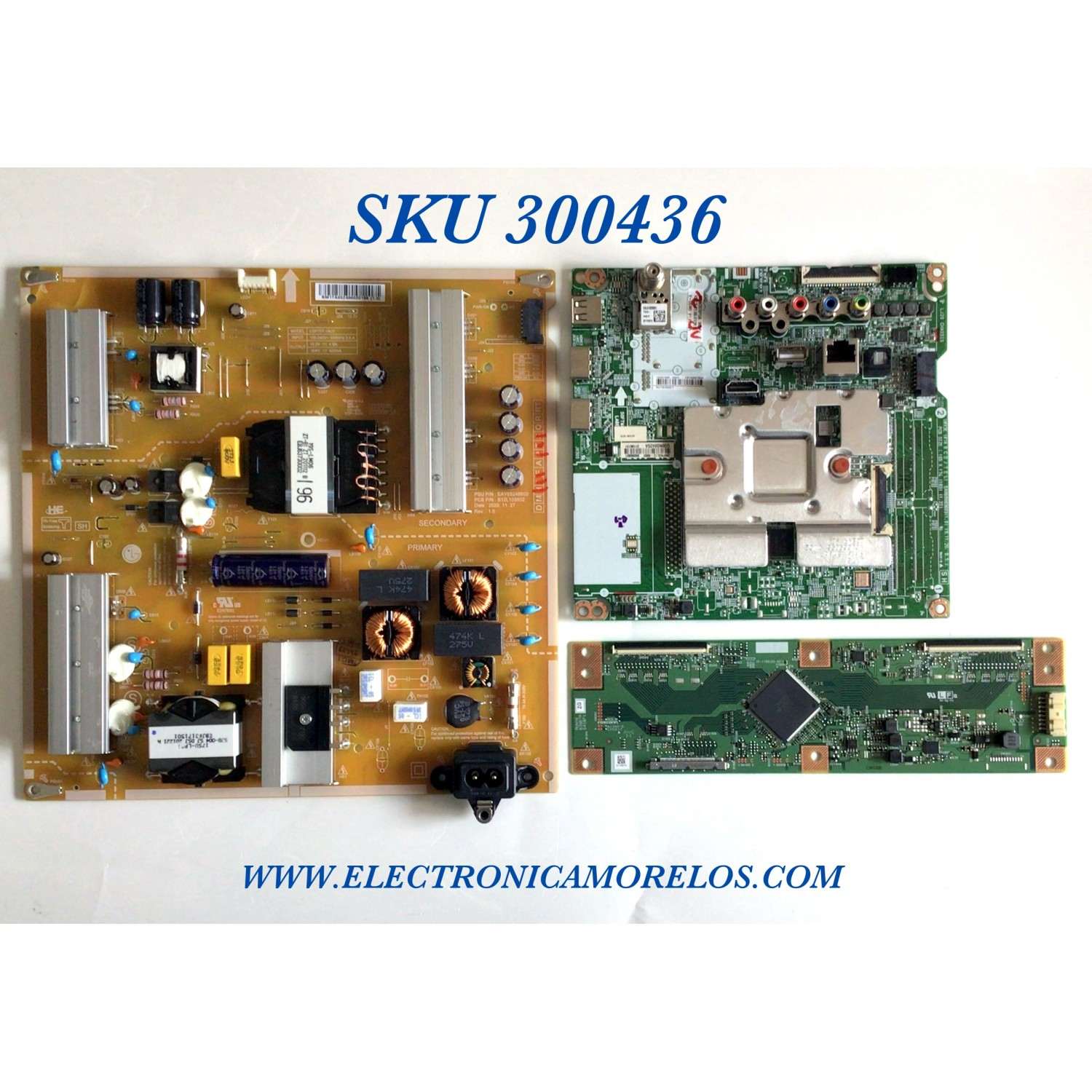 KIT DE TARJETAS TV LG / MAIN EBT66527904 / EAX69083603 / 1CEBT000-0297 / RU13U9A0L / FUENTE EAY65248602 / B12L128602 / T-CON RUNTK6396TPZG / 1P-118BC00-4010 / PANEL NC700DQE-VSHX7 / MODELO 70UN7070PUA.AUSMLKR